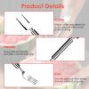 5Pcs 2 in 1 Watermelon Cutter Slicer Fork Stainless Steel Dual Head Watermelon Fruit Cutting Fork Knife For Summer Family Gathering Friend Party Campi