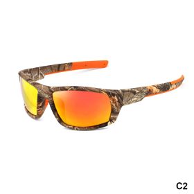 Outdoor Polarized Sunglasses Colorful Camouflage Sport Fishing Riding Glasses Beach Sun Glasses Men Women Shade Eyewears UV400 (Frame Color: As picture, Lenses Color: C2)