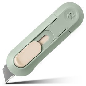 1pc Paper Cutter, Cutting Knife With Sk5 Blade, Automatic Retract Safe Cutter, Paper Cutter Box Opener, For DIY Handicraft, School & Office Supplies (Color: Green)