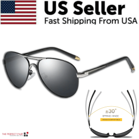 suMens Polarized Pilot Sunglasses Outdoor Driving UV400 Sun Glasses Sport Eyewear (Frame Style: Style 2 - Black W/ Black Lens)