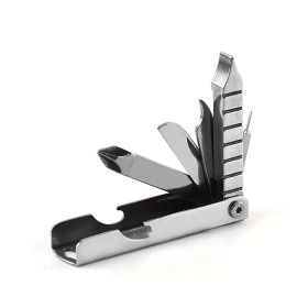 11-in-1 Stainless Steel Multi-Tool with Phone Stand, Folding Knife, Bottle Opener, Screwdriver (Quantity: 1pc)
