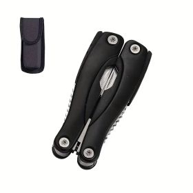 "Tactical Survival Tool Set - Professional Stainless Steel Pliers with Built-in Knife" (Color: Black camping outdoor)