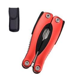 "Tactical Survival Tool Set - Professional Stainless Steel Pliers with Built-in Knife" (Color: Red camping outdoor)