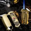 Cool Metal Design Jet Torch Lighter Refillable Butane Novelty Lighter for Gift Fireplace Candle Camping BBQ